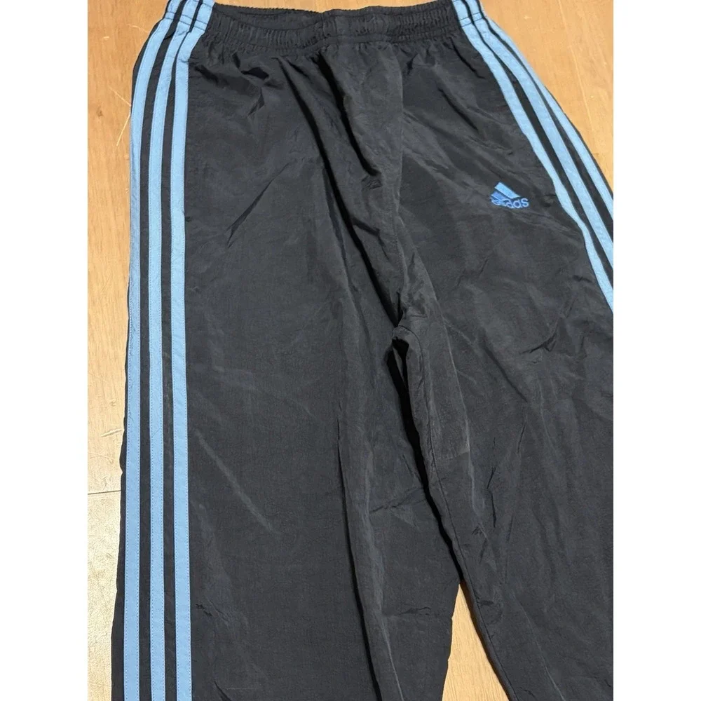 Vintage Adidas Nylon Pants Track Men's MEDIUM 80s Sweatpants Satin Shiny Retro